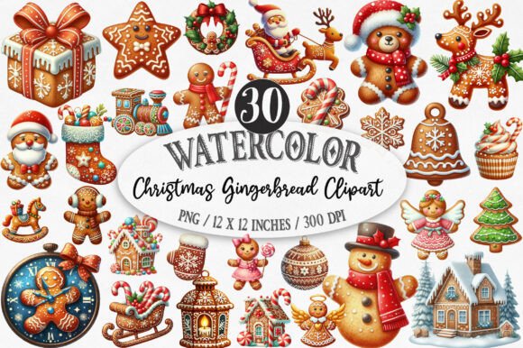 Festive Gingerbread Clipart Collection