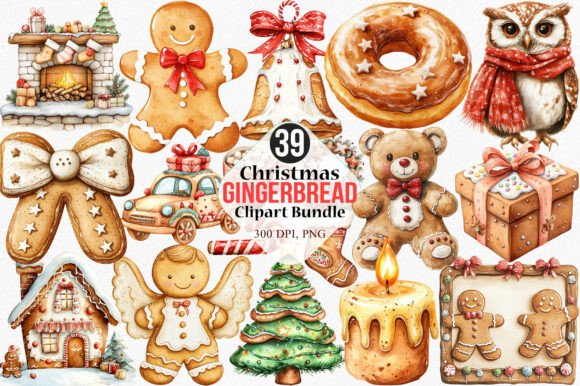 Christmas Gingerbread Clipart Collection