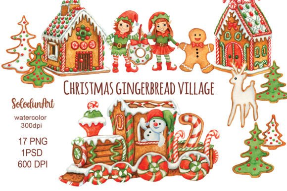 Festive Christmas Gingerbread Clipart Collection