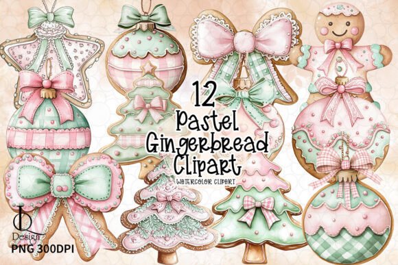 Pastel Gingerbread Art Set