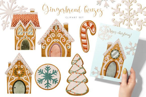 Cozy Christmas Gingerbread Clipart Collection