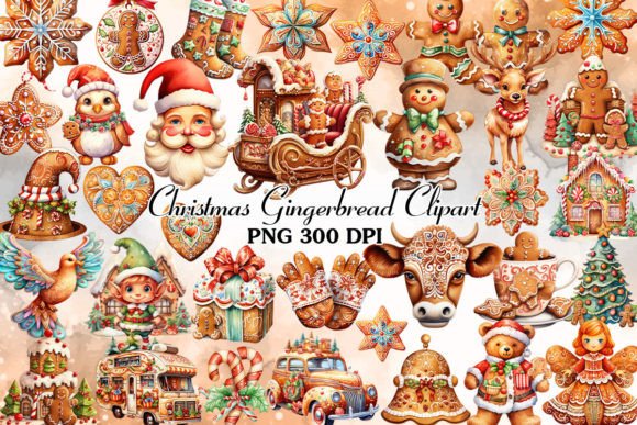 Festive Gingerbread Clipart Collection