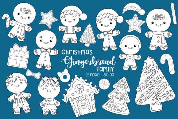 Gingerbread Christmas Clipart Set