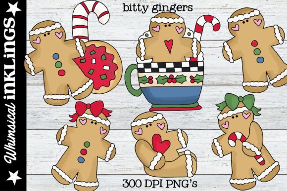 Whimsical Gingerbread Clipart Set
