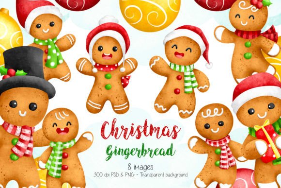 Charming Gingerbread Illustrations Set