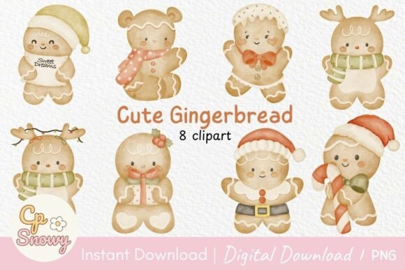 Christmas Gingerbread Clipart Collection