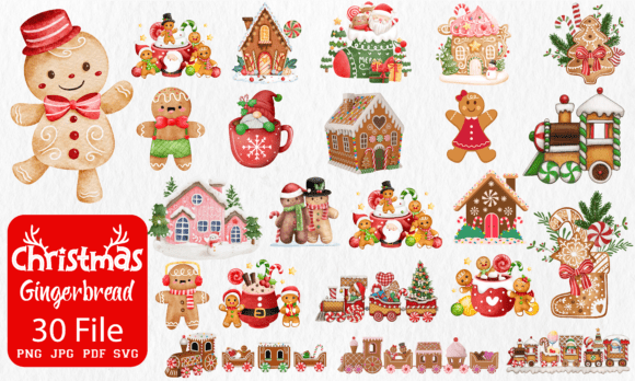 Christmas Gingerbread Clipart Set