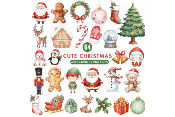 Watercolor Christmas Clipart