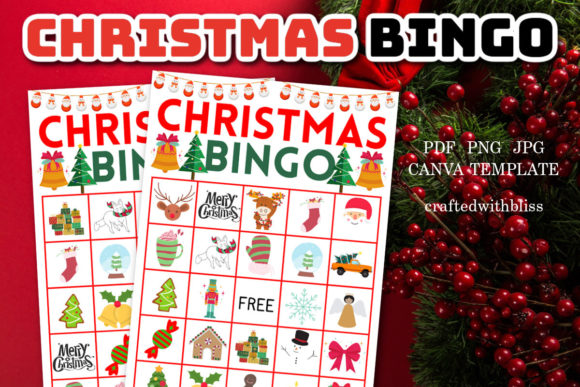 Festive Bingo Game with 20 Unique Cards
