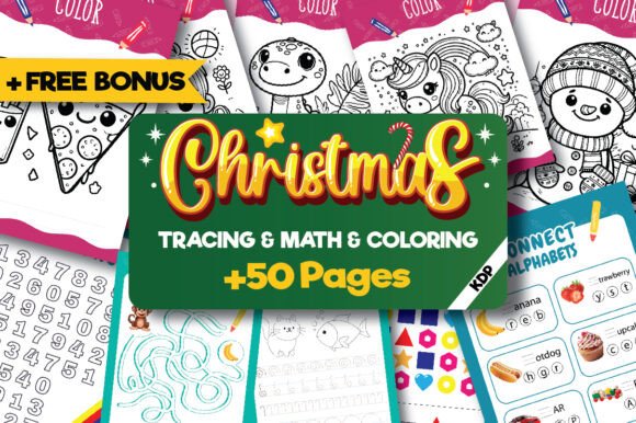 Festive Tracing & Coloring Workbook