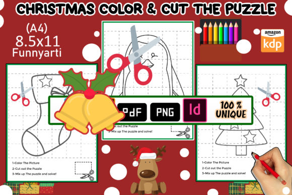 Christmas Scissor Skills Puzzle Sheets