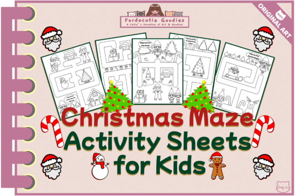 Festive Chibi Christmas Maze Sheets