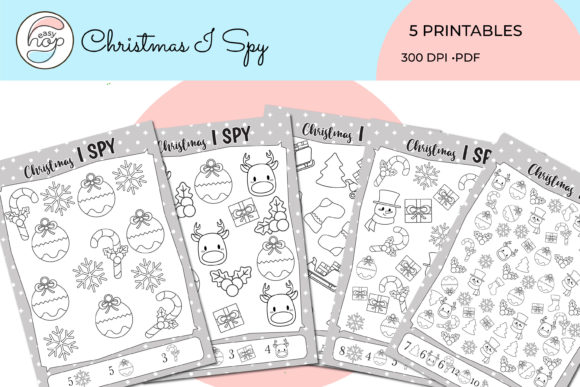 Festive I-Spy Coloring Games Pack