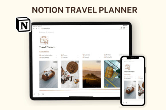 Minimalist Notion Travel Planner Template