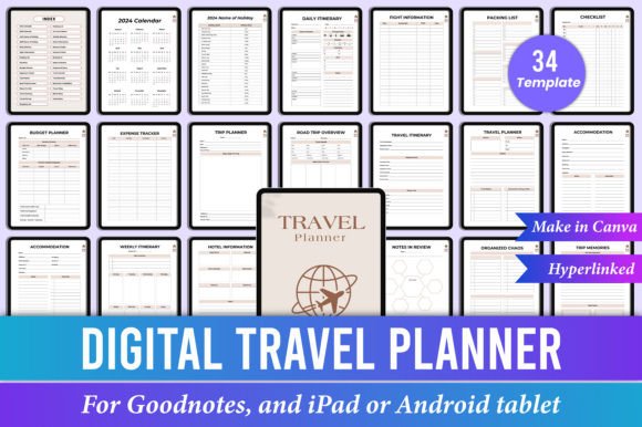 Customizable iPad Travel Planner Template