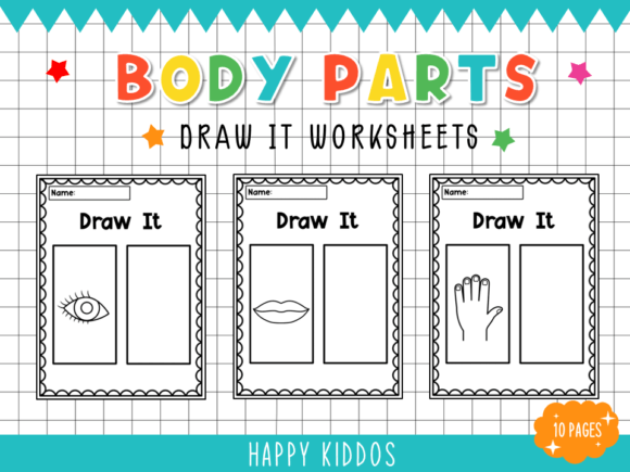 Interactive Body Parts Drawing Worksheets
