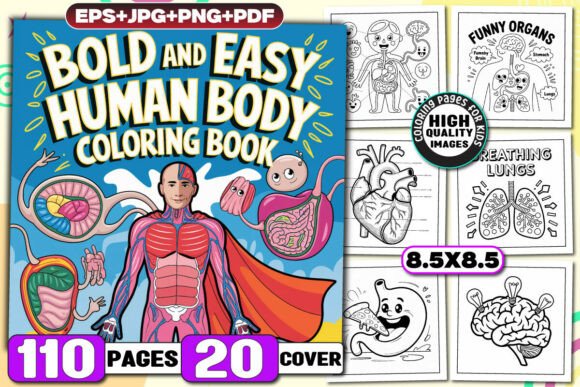 Bold Human Body Coloring Pages Set