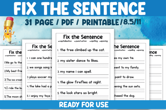 Creative Writing Sentence Correction Worksheets