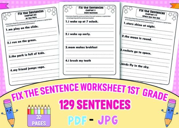 Engaging Sentence Fixing Workbook