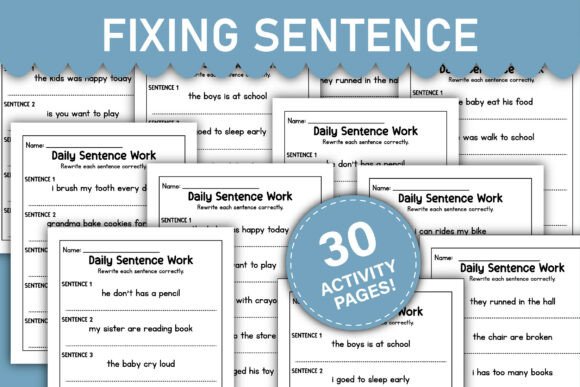 Grammar and Sentence Correction Worksheets