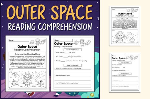 Space Adventure Reading Worksheets