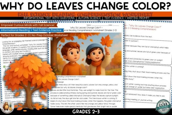 Autumn Leaf Color Change Reading Worksheet