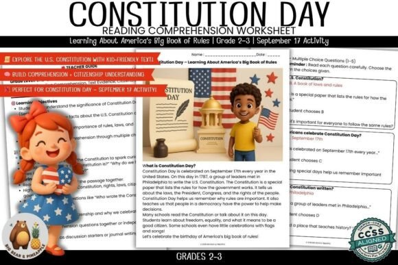 Constitution Day Comprehension Worksheet