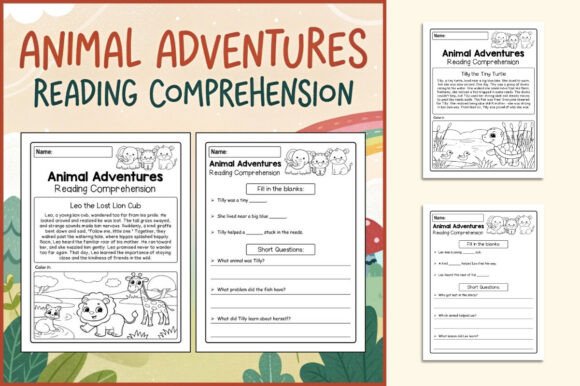 Animal Adventure Stories & Coloring Fun