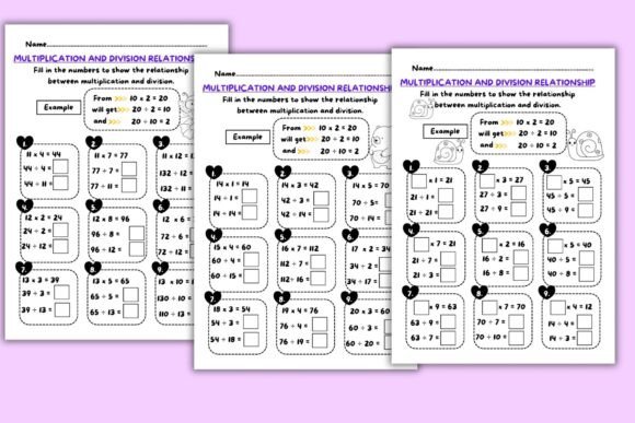 Multiplication and Division Connections Worksheet