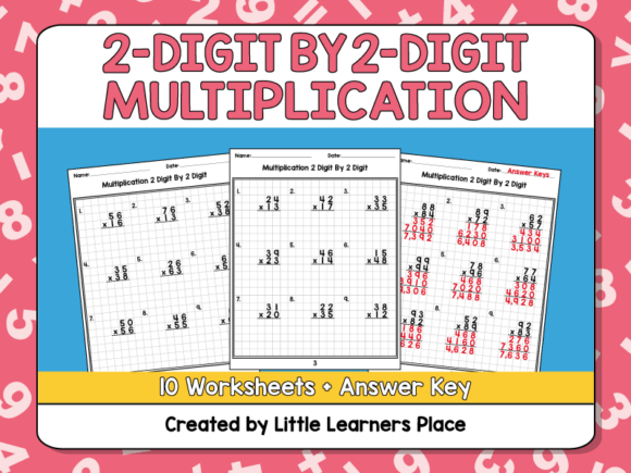 2-Digit Multiplication Graph Paper Worksheets
