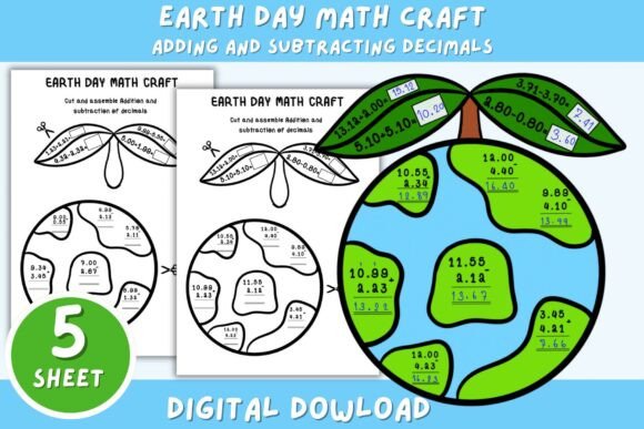 Earth Day Decimal Math Crafts