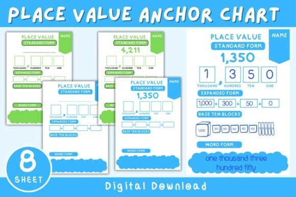 Colorful Place Value Anchor Charts