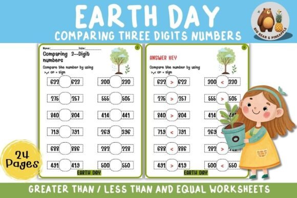 Earth Day Math: Comparing Three-Digit Numbers