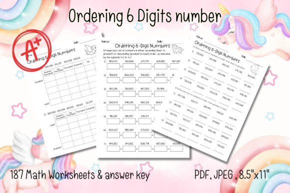 6-Digit Number Ordering Worksheets