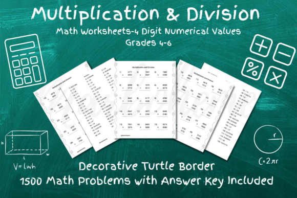 Turtle-Themed Multiplication and Division Pack