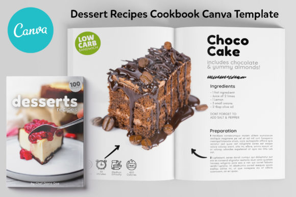 Canva Dessert Recipe Book Template