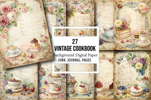 Versatile Vintage Cookbook Art Pack