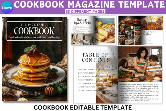 Canva Editable Cookbook Template