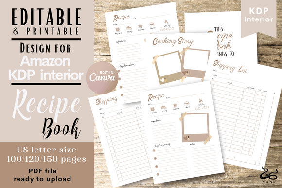 Versatile Recipe Book Template 8.5×11