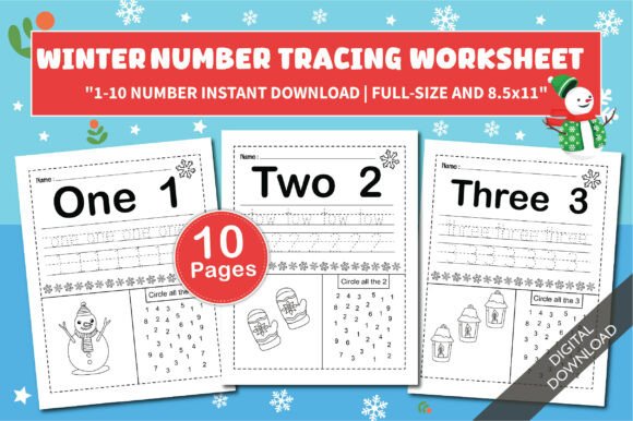 Cozy Winter Number Tracing Fun