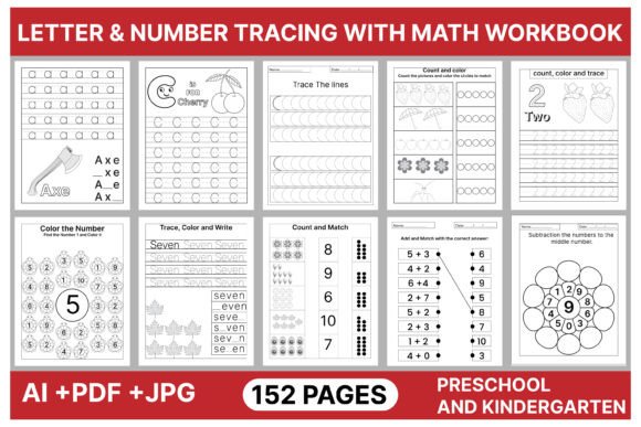 Big Tracing & Math Activity Workbook