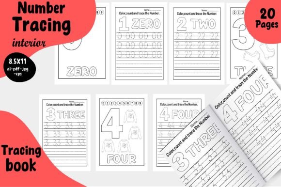 Animal Matching & Number Tracing Workbook