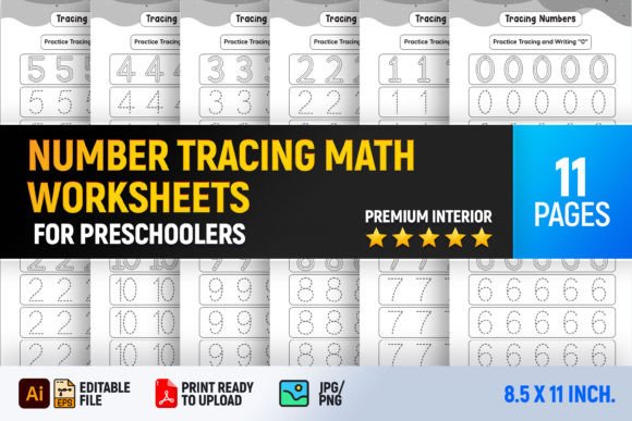 Creative Number Tracing Worksheets