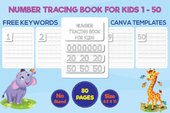 Kids' Number Tracing Book 1-50