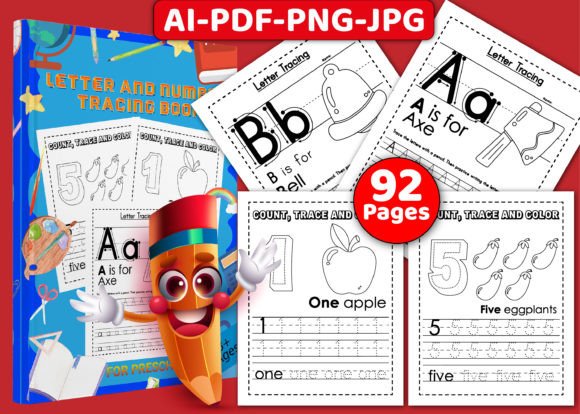 Alphabet and Number Tracing Activity Book