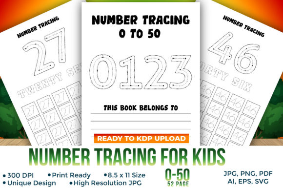 Number Tracing and Coloring Book 0-50