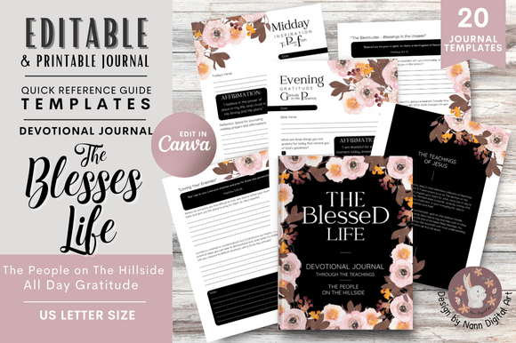 Editable Bible Study & Gratitude Journal Templates