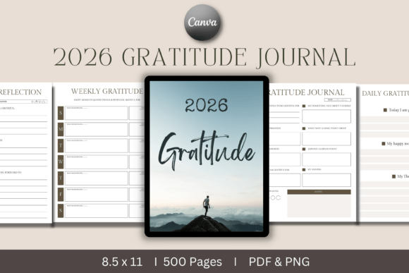 Customizable 2026 Gratitude Journal Template