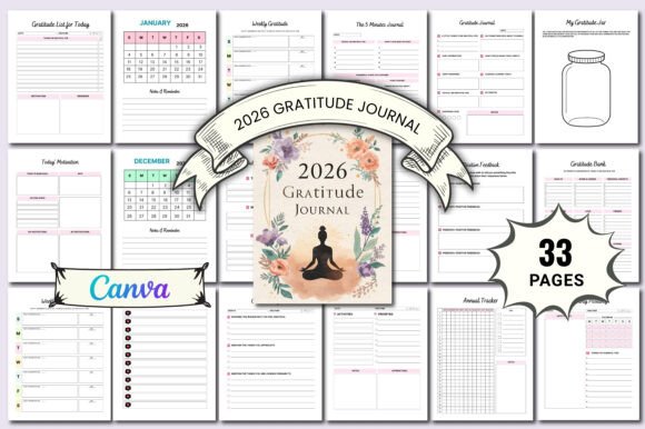 Customizable 2026 Gratitude Journal Template