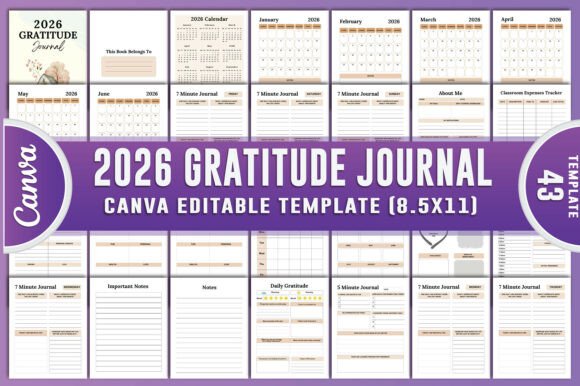 Customizable Gratitude Journal Kit 2026